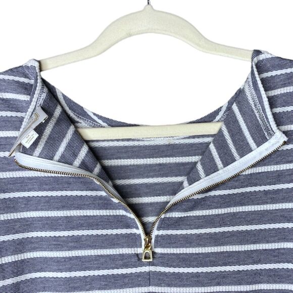 Sail to Sable Nautical Blue and White Stripped Mini Dress M - Picture 3 of 5